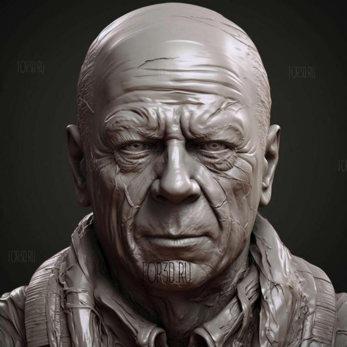 Bruce Willis 3 stl model for CNC